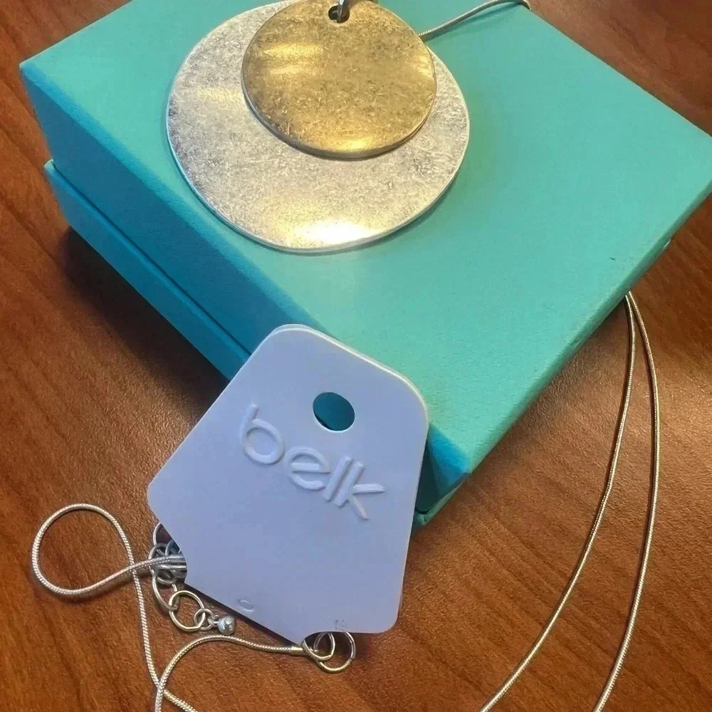 Belk Silver and Gold Silver Tone Necklace NWT